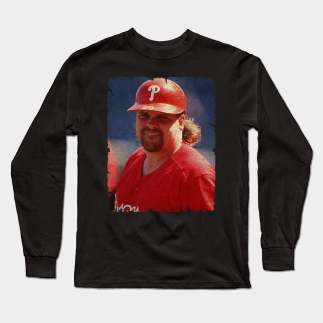 John Kruk in Philadelphia Phillies, 1993 NLCS Long Sleeve T-Shirt by PESTA PORA